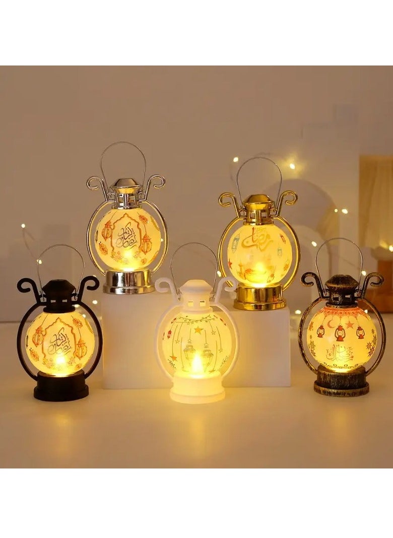 2pcs Moroccan Arab Ramadan Wind Light LED Electronic Candle Night Lights, Castle Candle Lamp, Star Moon Wind Lamp, Small Lantern Candle Holder Ornament Islamic Muslim Ramadan And Eid AI-Fitr LED Hanging Lantern For Ramadan Home Party Decoration Assorted Color And Design