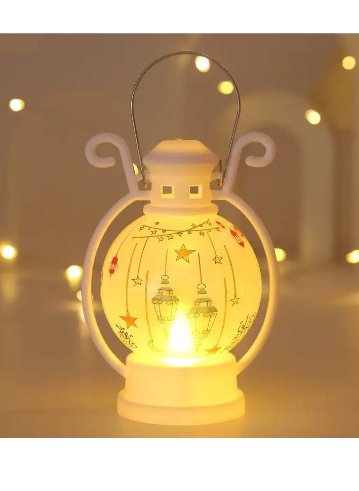 2pcs Moroccan Arab Ramadan Wind Light LED Electronic Candle Night Lights, Castle Candle Lamp, Star Moon Wind Lamp, Small Lantern Candle Holder Ornament Islamic Muslim Ramadan And Eid AI-Fitr LED Hanging Lantern For Ramadan Home Party Decoration Assorted Color And Design