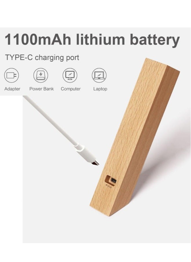 LED Desk Lamp for Home Office,Desk Light Touch Control Foldable Dimmable Lamp Wall Lamp Wooden Night Light
