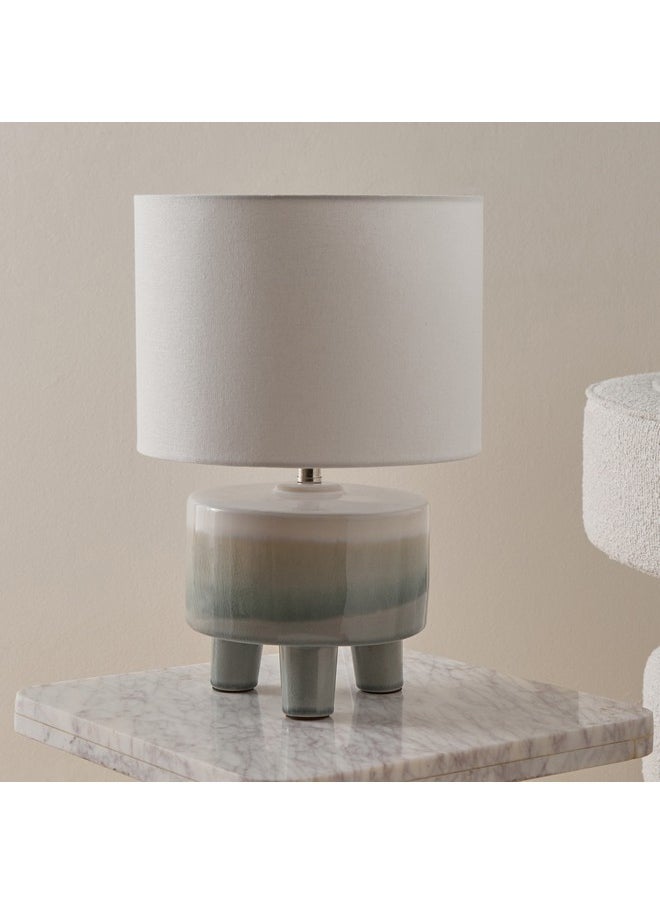 Nash Stoneware Base Table Lamp With Linen Shade 28 X 41 X 28 Cm