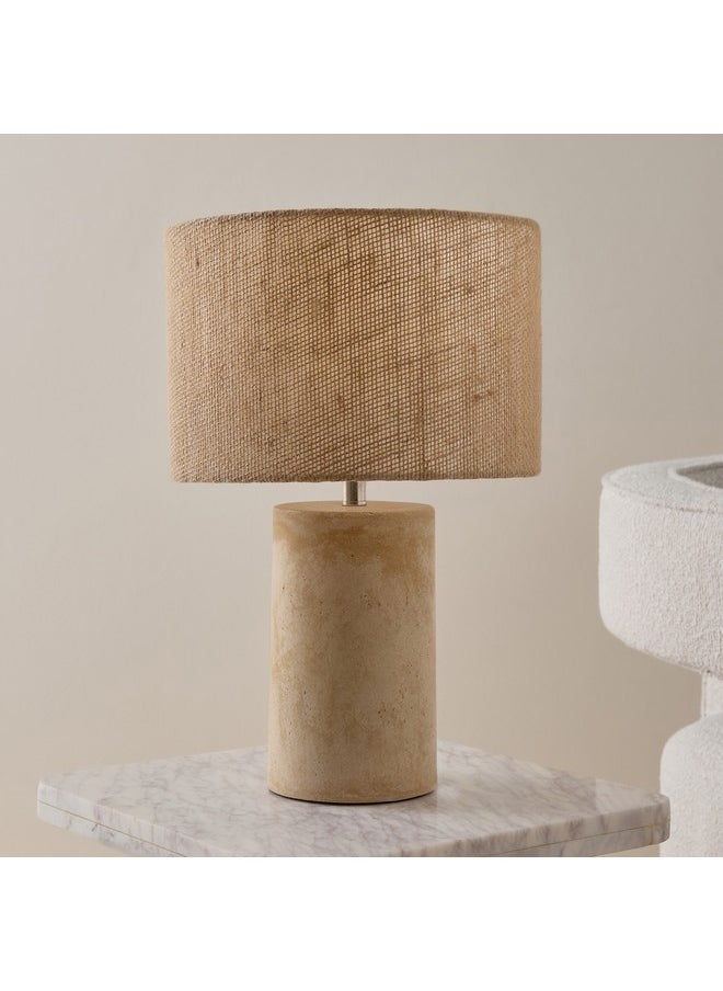 Nash Fiberclay Base Table Lamp With Linen Shade 30 X 46 X 30 Cm