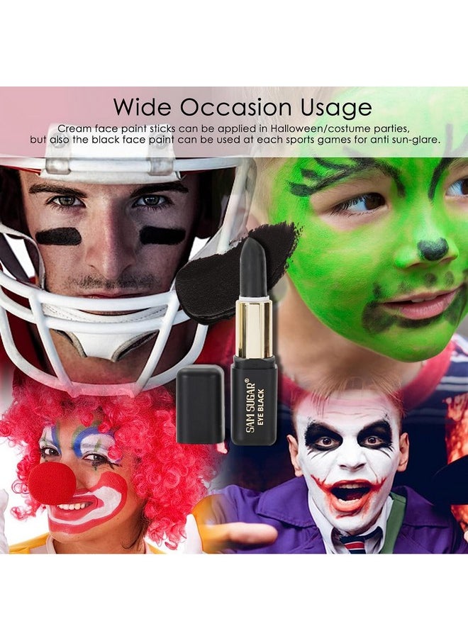 Eye Black Stick For Sports, 6Pcs Face Paint Stick, Eyeblack Stick For Football Baseball, For Sports/Clown Makeup/Halloween/Costume Parties Accessories, Pink/Black/White/Green/Red/Blue