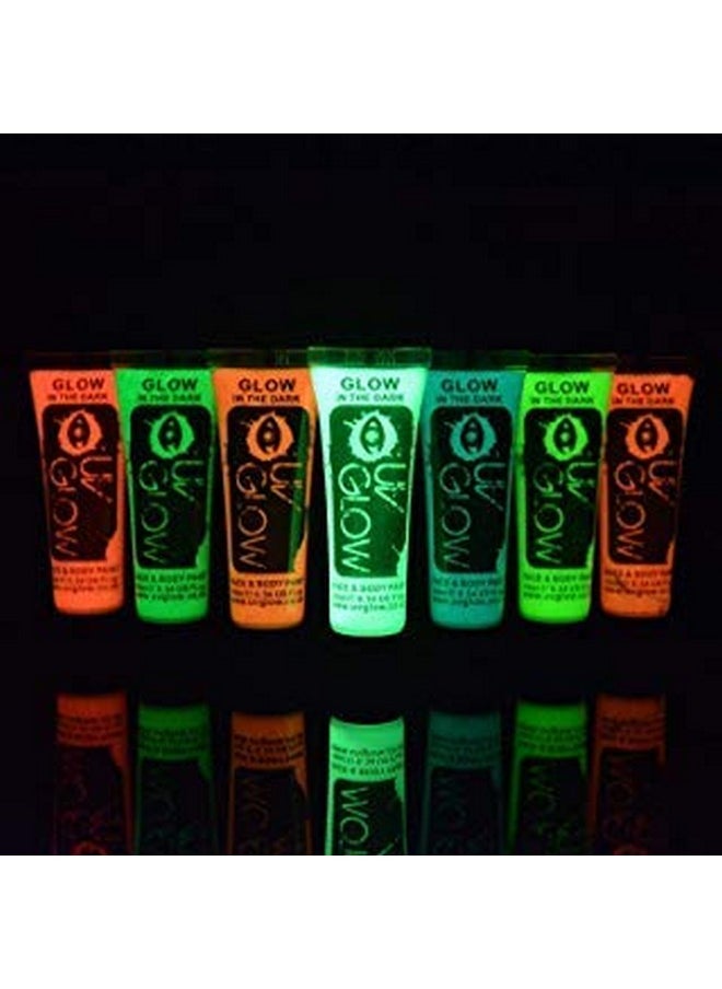 UV Glow - Glow in the Dark Face & Body Paint 0.34oz - Set of 7 Tubes