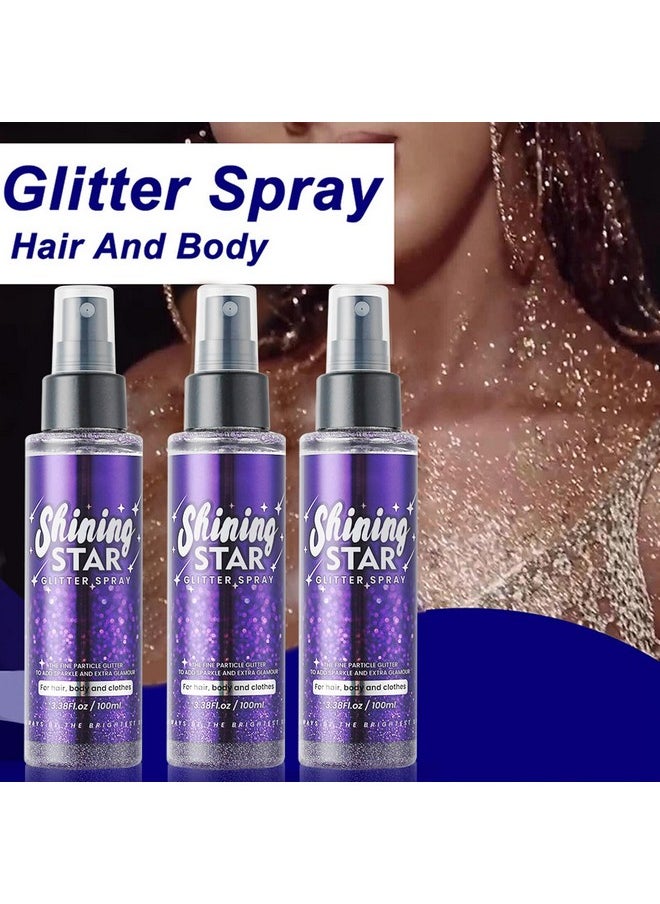 Body Glitter Spray,Sparkle Glitter Spray For Hair/Body/Clothes,Shimmer Glitter Hairspray,Hair Glitter For Kids And Women,Shimmer Glitter Makeup,Purple,100Ml,Purple Field Day Accessories