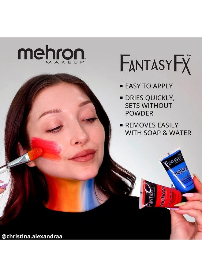 Mehron Makeup Fantasy FX Cream Makeup | Water Based Halloween Makeup | Yellow Face Paint & Body Paint For Adults 1 fl oz (30ml) (YELLOW)