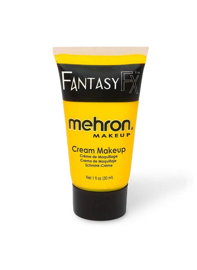 Mehron Makeup Fantasy FX Cream Makeup | Water Based Halloween Makeup | Yellow Face Paint & Body Paint For Adults 1 fl oz (30ml) (YELLOW)