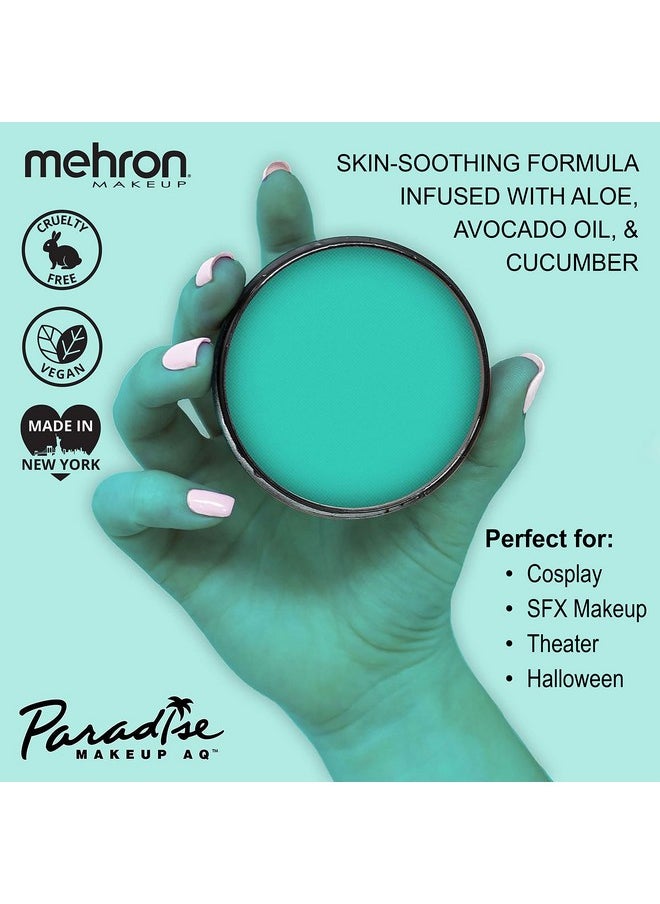 Mehron Makeup Paradise Makeup AQ Pro Size | Stage & Screen, Face & Body Painting, Special FX, Beauty, Cosplay, and Halloween | Water Activated Face Paint & Body Paint 1.4 oz (40 g) (Teal)