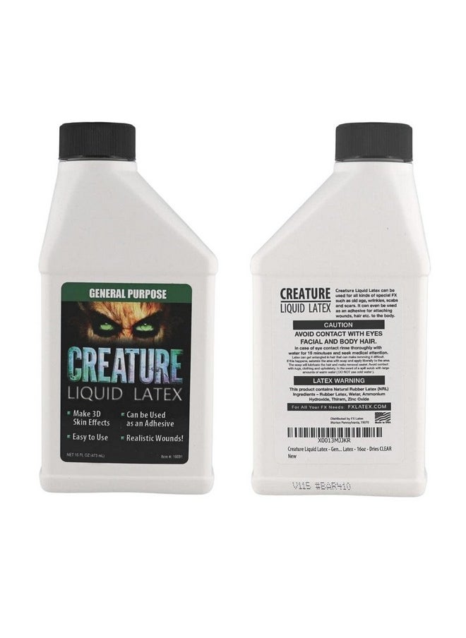 Creature Liquid Latex 2 Pack - CLEAR - General Purpose Professional Special Effects, for Halloween Vampire, Monster, Zombie Makeup and Dress up