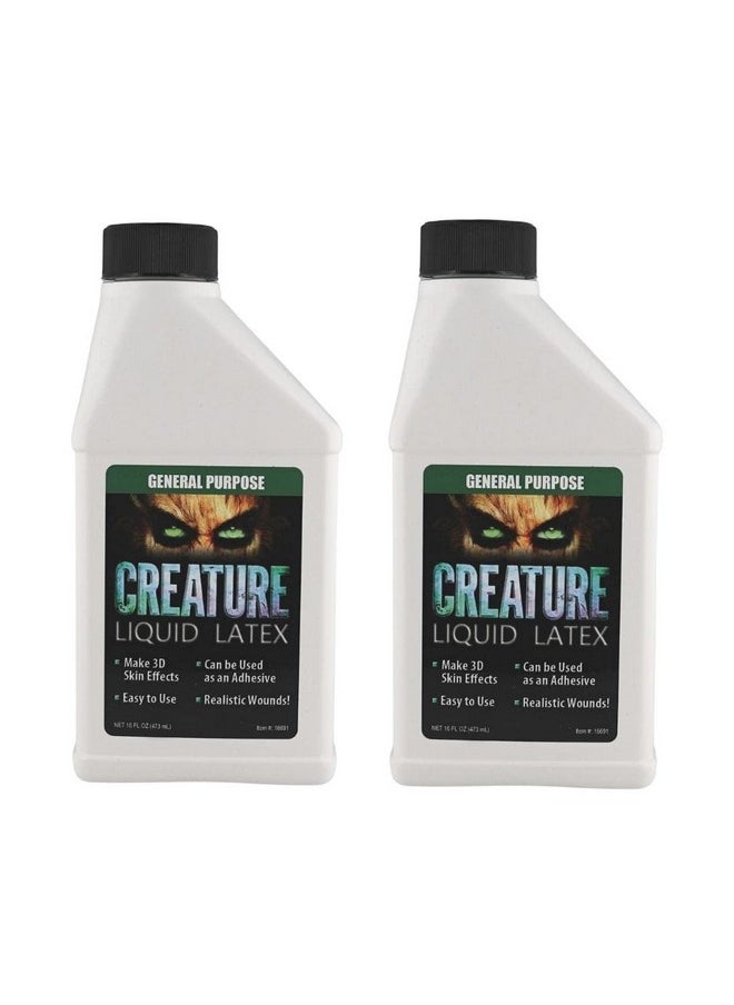 Creature Liquid Latex 2 Pack - CLEAR - General Purpose Professional Special Effects, for Halloween Vampire, Monster, Zombie Makeup and Dress up