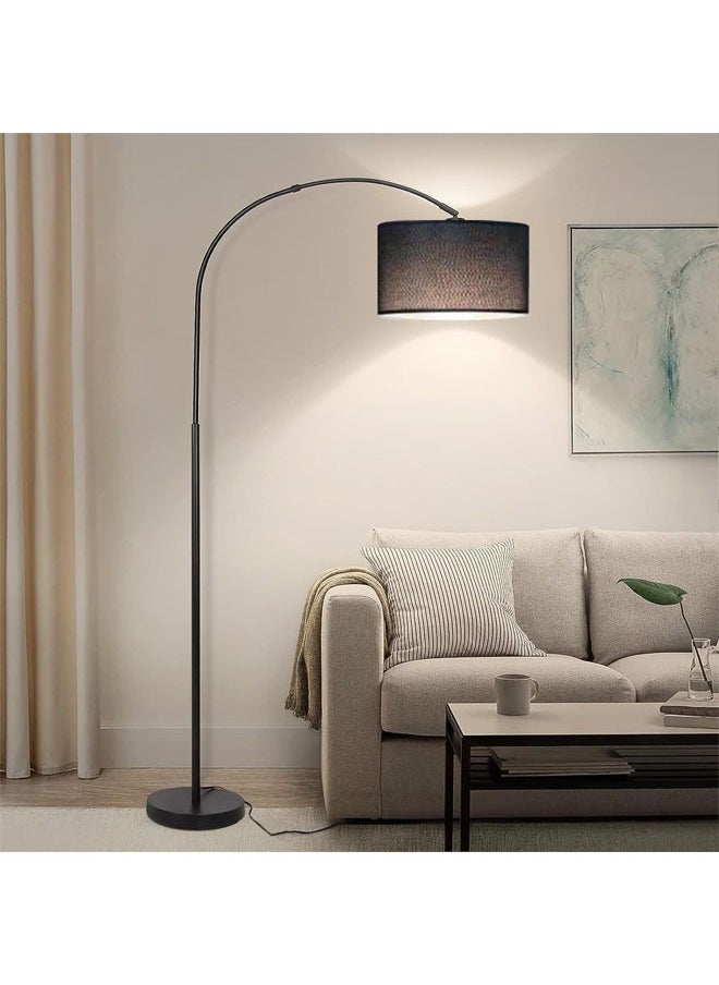 Floor Lamps for Living Room Modern Floor Lamp with Adjustable Hanging Drum Shade 185CM Height Tall Arc Floor Lamp 12W Bulb Included LED Floor Lamp for Bedroom Office Dorm Room