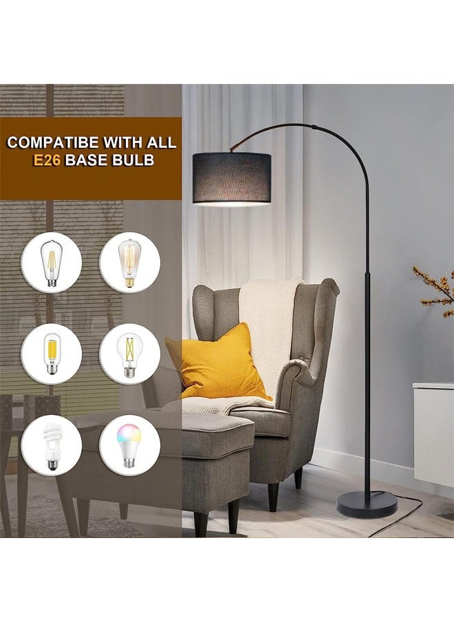 Floor Lamps for Living Room Modern Floor Lamp with Adjustable Hanging Drum Shade 185CM Height Tall Arc Floor Lamp 12W Bulb Included LED Floor Lamp for Bedroom Office Dorm Room