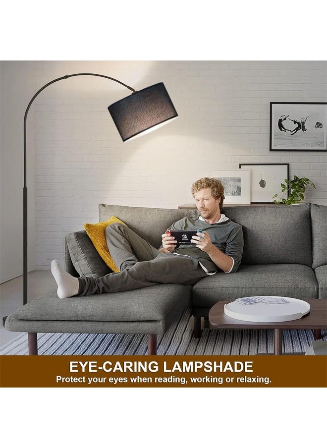 Floor Lamps for Living Room Modern Floor Lamp with Adjustable Hanging Drum Shade 185CM Height Tall Arc Floor Lamp 12W Bulb Included LED Floor Lamp for Bedroom Office Dorm Room