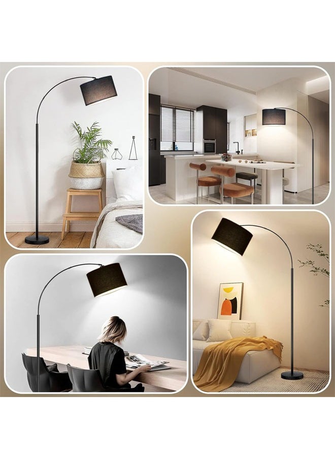 Floor Lamps for Living Room Modern Floor Lamp with Adjustable Hanging Drum Shade 185CM Height Tall Arc Floor Lamp 12W Bulb Included LED Floor Lamp for Bedroom Office Dorm Room
