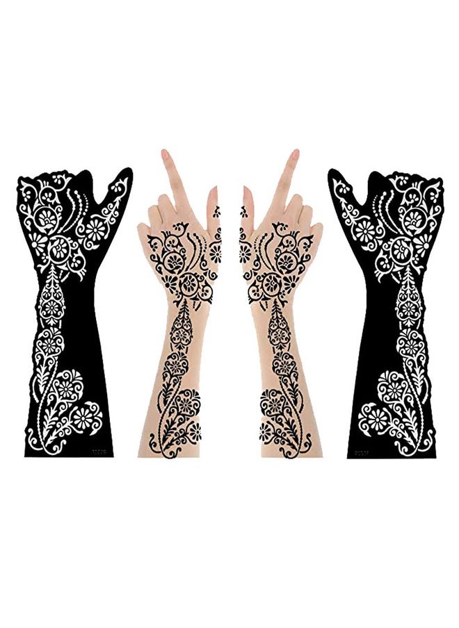 IVANA'S Premium Collection Large Heena Mehandi Tatto Stencil Set for Full Hand Arabian Design | Arabian Collection | Body Art | Heena Temporary Tatto for Girls & Women - (FD-07)