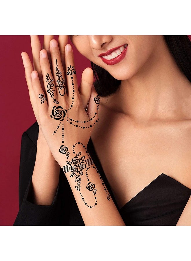 IVANA'S Premium Collection Large Heena Mehandi Tatto Stencil Set for Full Hand Arabian Design | Arabian Collection | Body Art | Heena Temporary Tatto for Girls & Women - (FD-07)