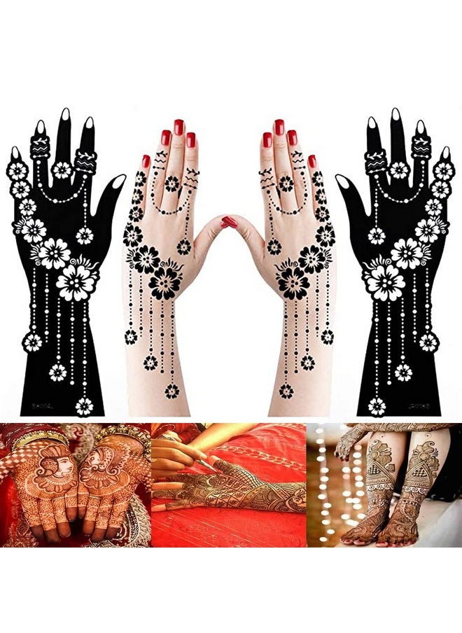 IVANA'S Premium Collection Large Heena Mehandi Tatto Stencil Set for Full Hand Arabian Design | Arabian Collection | Body Art | Heena Temporary Tatto for Girls & Women - (FD-17)