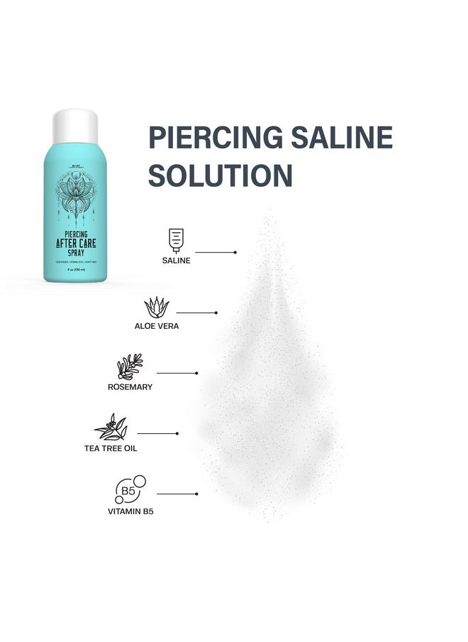 BASE LABORATORIES Piercing Aftercare - Piercing Bump Treatment Kit | Keloid Bump Removal Oil + Piercing Aftercare Spray for Ears, Nose, Body(4oz) | Piercing Cleaner Saline Solution Spray 15ml + 4oz