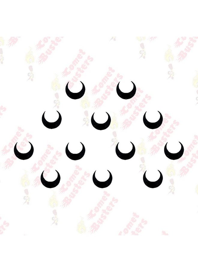 Comet Busters Moon Shaped Black Bindi (6mm) (BIN550)