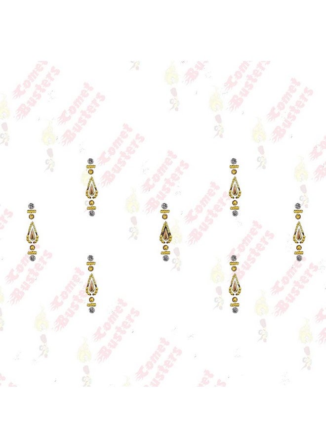 Comet Busters Long Beautiful Golden Bindi (BIN832)(18mm)