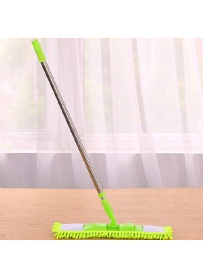 Kuber Industries Stainless Steel Microfiber Wiper for Floor Clearing|Hypoallergenic Chenille Microfiber Mop|Bsj-001|Green