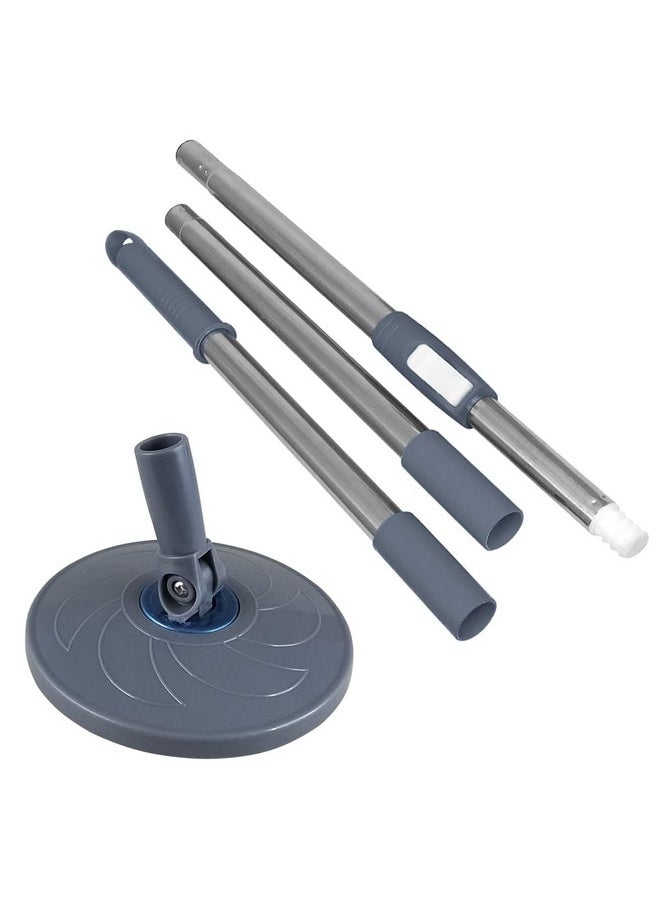 Primeway® Stainless Steel Spin Mop Replacement Handle Set with Disc Plate 16cm Accessory, 128cm, Grey