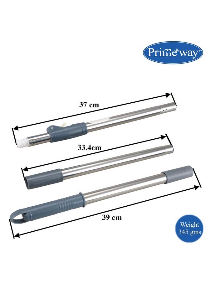 Primeway® Stainless Steel Spin Mop Replacement Handle Set with Disc Plate 16cm Accessory, 128cm, Grey