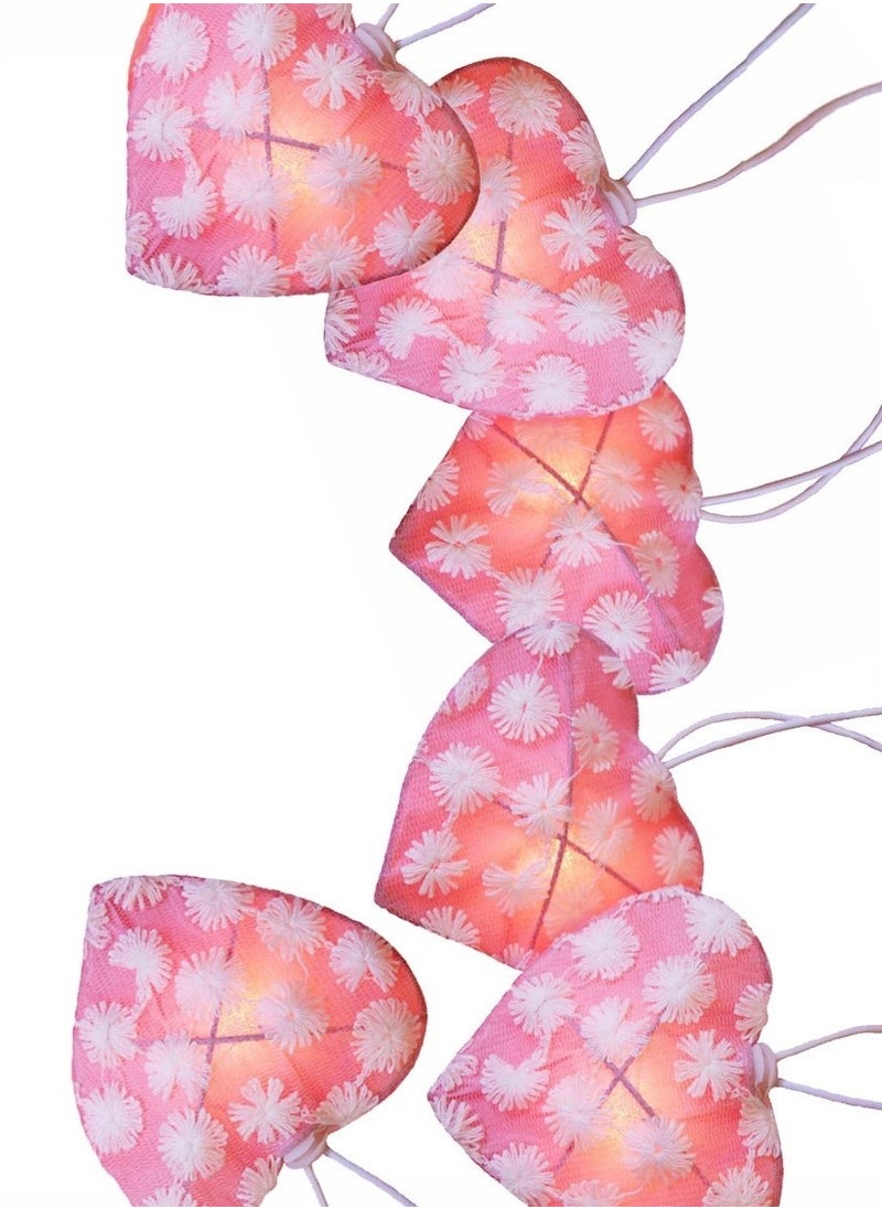 Heart-Shaped LED String Lights Light Pink 2M