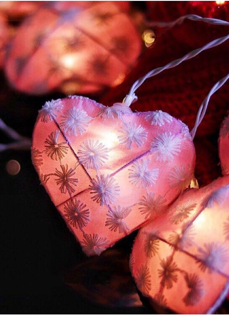 Heart-Shaped LED String Lights Light Pink 2M