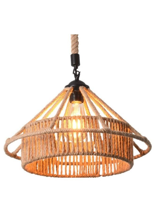 A F N LIGHTING Vintage Hemp Rope Chandelier - E27 Industrial Pendant Light for Restaurant, Bar, Coffee Shop, Rustic Barn, and Home Decor