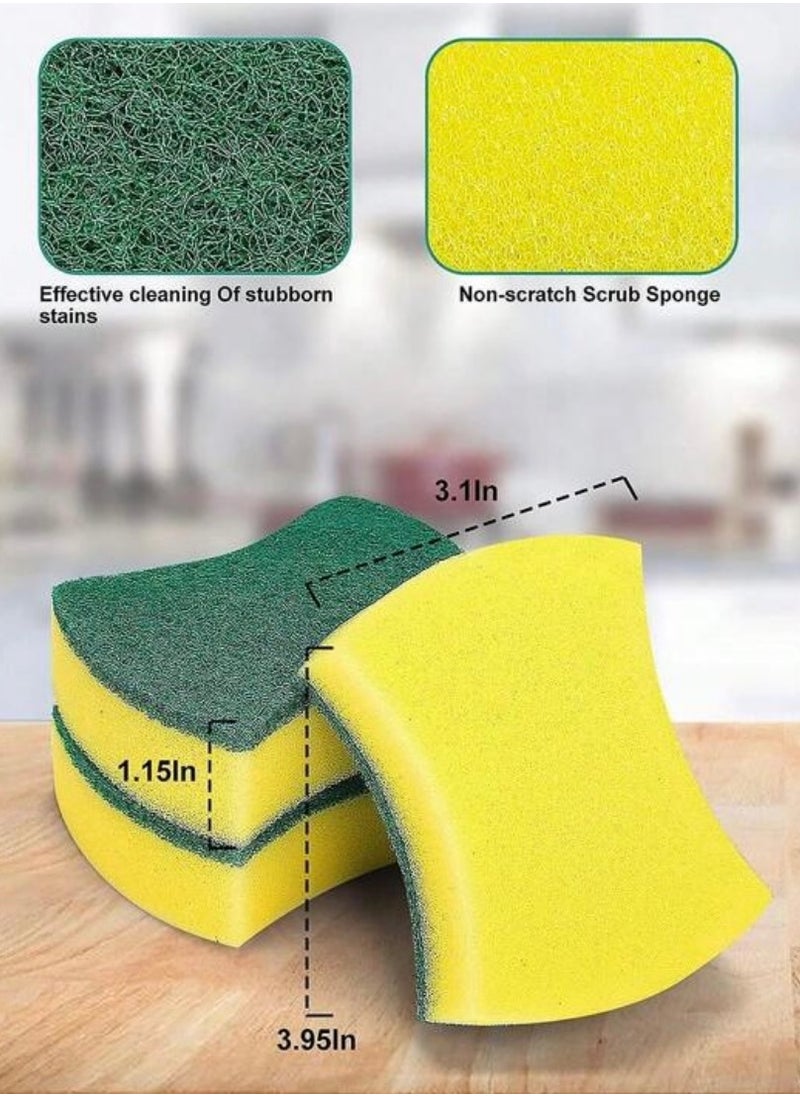 24pcs Cleaning Sponge, Dish Washing, Cleaning Cloth For Sink Or Kitchen Stove, Antibacterial Washable Cleaning Brush (Kitchen, Bathroom, Home, Household)