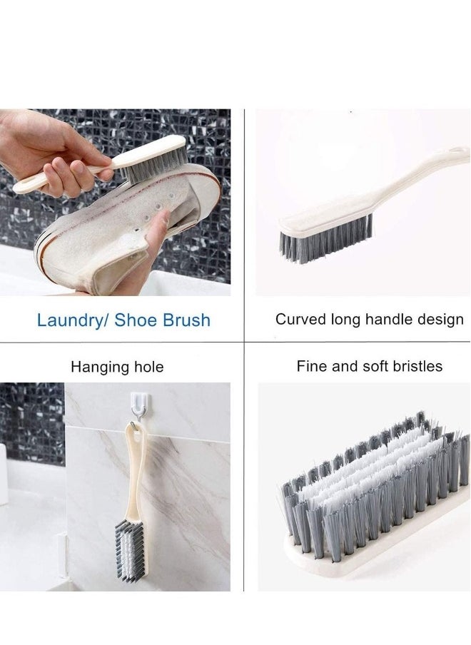 Dish Brush Steel Ball Pot Brush Kitchen Crevice Cleaning Brush with Scraper Bathroom Scrub Brush 5PCS Handle Brushes