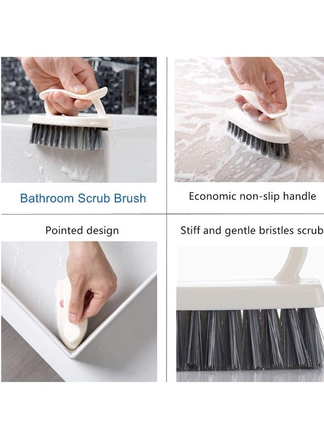 Dish Brush Steel Ball Pot Brush Kitchen Crevice Cleaning Brush with Scraper Bathroom Scrub Brush 5PCS Handle Brushes