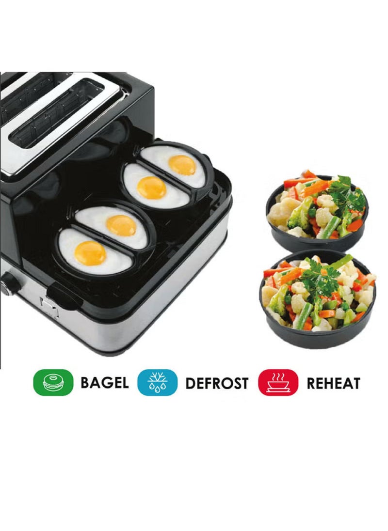 Breakfast Maker With 10-Unit Egg Rack and Multi-Function Bake Heat Defrost Barbecue Boil & Fry Egg 1400 W