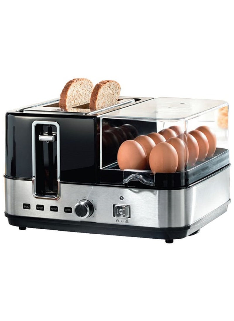 Breakfast Maker With 10-Unit Egg Rack and Multi-Function Bake Heat Defrost Barbecue Boil & Fry Egg 1400 W