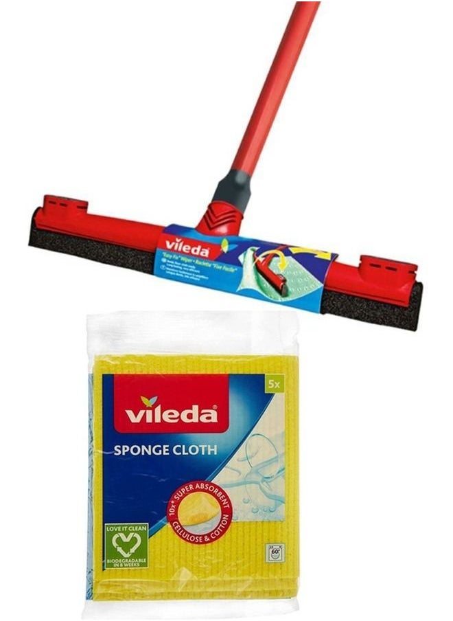 Wipe & Dry Floor Wiper with  Sponge Cloth