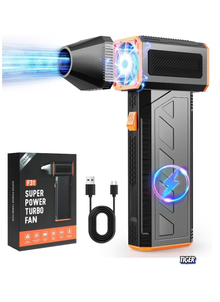 Compressed Air Duster – Turbo Fan Electric Air Duster 130,000 RPM, Super Powerful Jet Air Blower, Rechargeable Cordless for Computer, Electronics, Keyboard, PC, Car Cleaning, and More (Refillable)