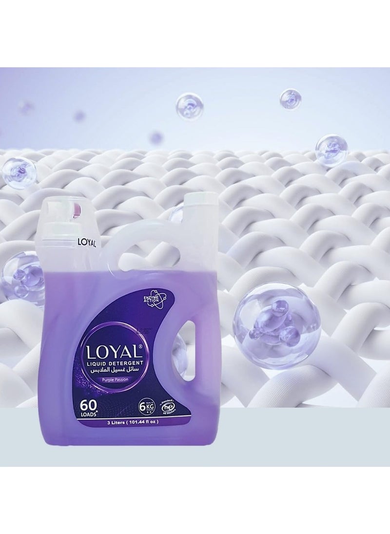 Liquid Detergent Purple Passion With Enzyme Action Up to 60 Loads - 3 Liters