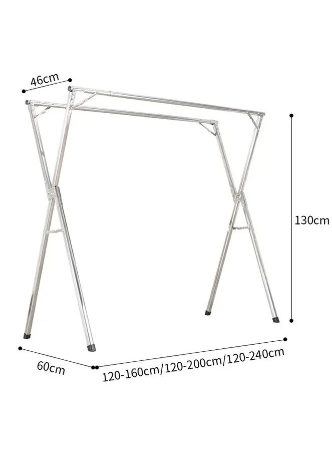 Folding X Shaped Stainless Steel Garment Rack, Adjustable and Foldable Clothes Drying Rack, Space Saving Heavy Duty Stainless Steel Laundry Drying Rack