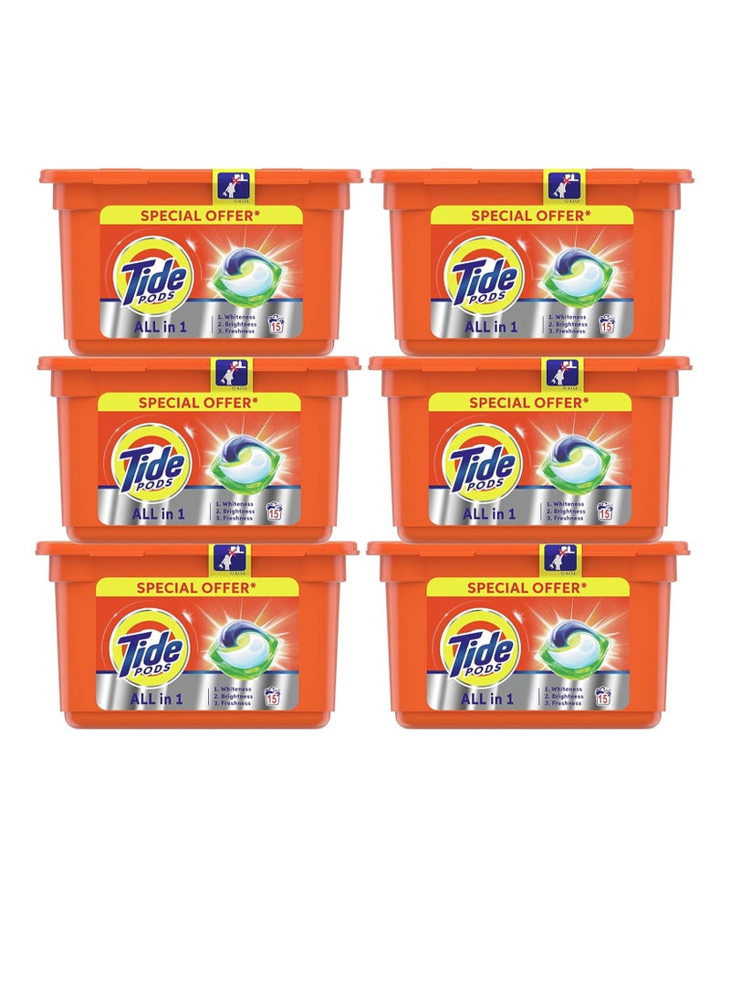 Tide WOW All in 1 PODS Original Scent, 6 x 15 Count