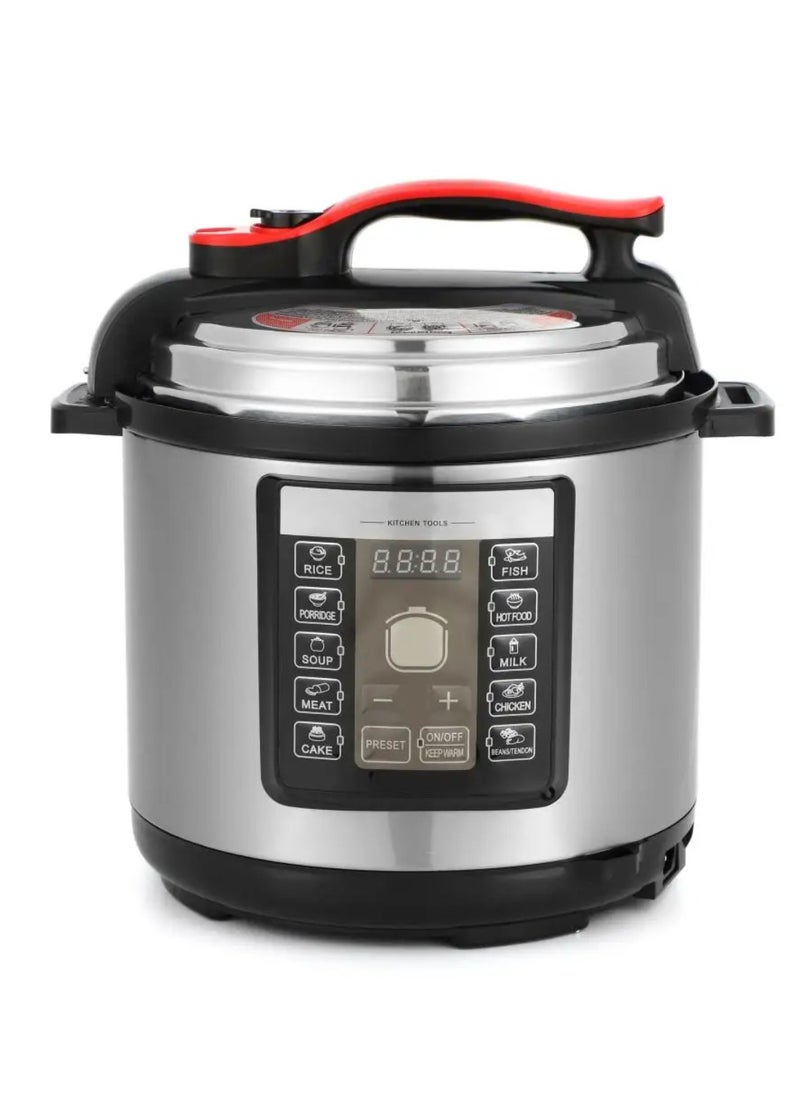 Electric Digital Pressure Cooker steamer , 6L capacity with 1000W Power, Multi-Function Cooking, Digital Timer Control, Non-Stick Inner Pot, Stainless Steel Body, One Touch Cooking, 24-Hours keep Warm 6 L 1000 W