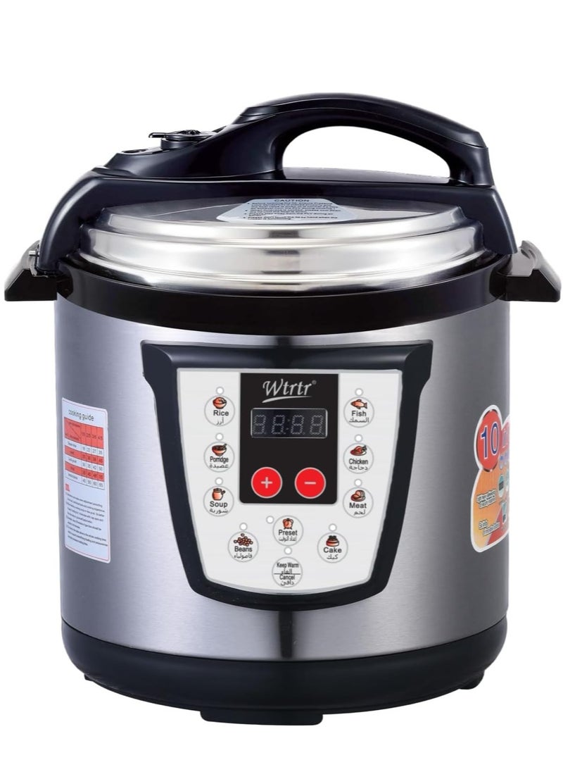 Wtrtr 6 L electric pressure cooker Electric Pressure,1000W Slow, Rice Cooker, Yogurt, Cake Maker, Steamer and Warmer, Silver (1 year Warranty)