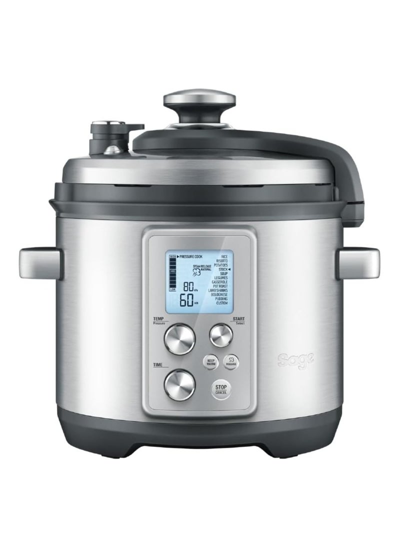 The Fast Slow Pro - Pressure Cook, Slow Cook, Sauté, Steam, Stew, Make Risotto, Brushed Stainless Steel - UAE Version, 2 Year Warranty