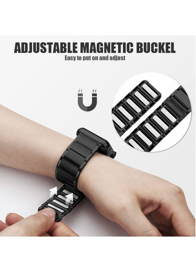 Metal Straps Compatible with Apple Watch 45mm/44mm, Magnetic Metal iWatch Replacement Bands