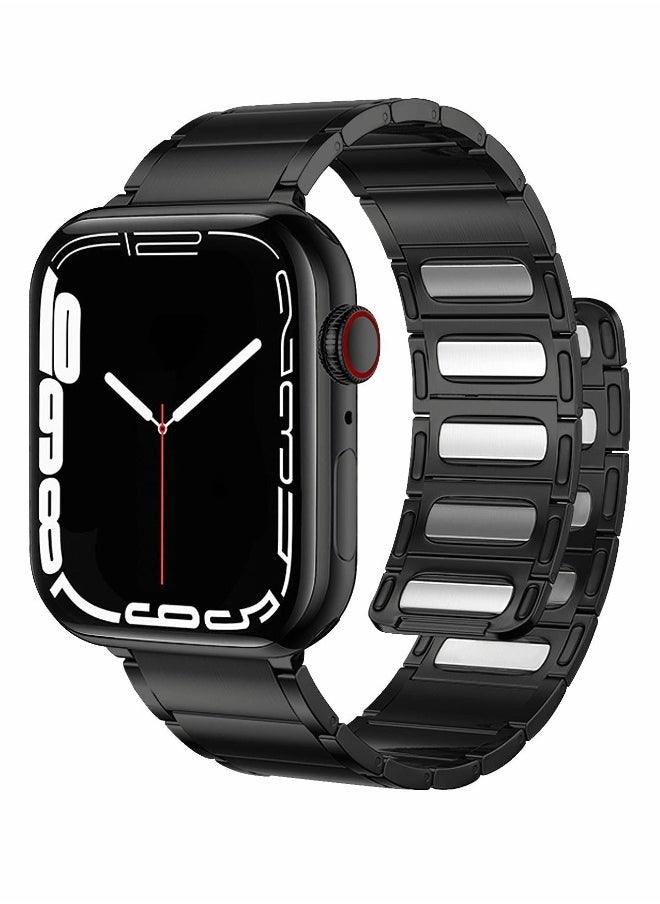 Metal Straps Compatible with Apple Watch 45mm/44mm, Magnetic Metal iWatch Replacement Bands
