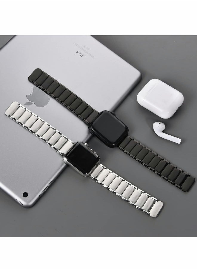 Metal Straps Compatible with Apple Watch 45mm/44mm, Magnetic Metal iWatch Replacement Bands
