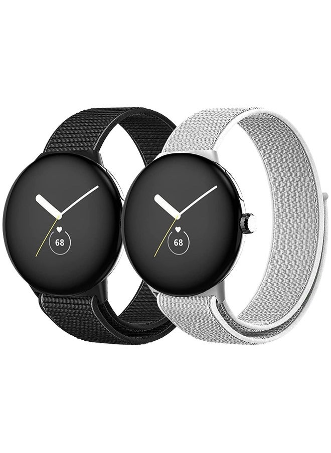 for Pixel Watch Band, Nylon Hook Loop for Goolge Pixel Watch Band, Breathable Sport Strap Replacement for Goolge Watch 2022 Men Women