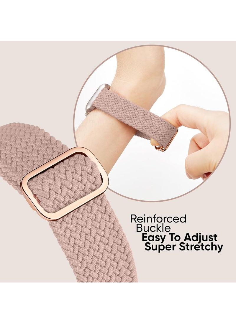 6 Pack Braided Stretchy Bands Compatible with Apple Watch Band 38mm 40mm 41mm 42mm Women Men, Adjustable Nylon Solo Loop Elastic Straps for iWatch Series 10 9 8 7 6 5 4 3 SE Ultra