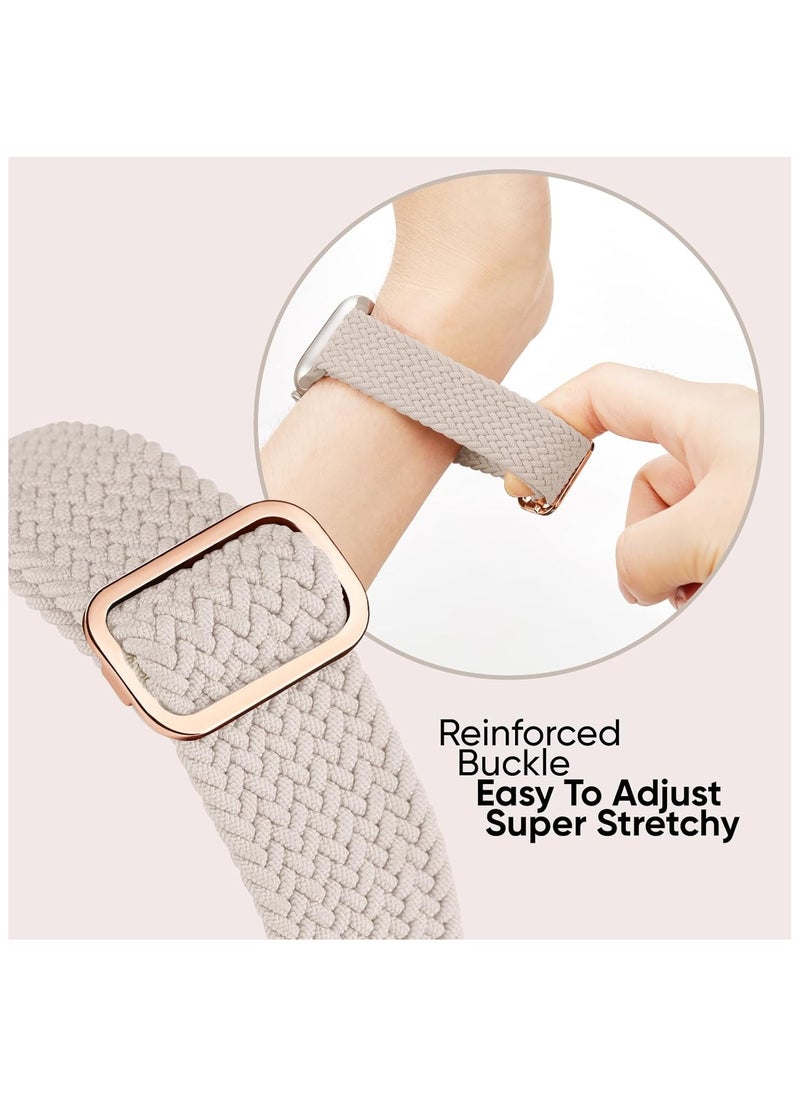 6 Pack Braided Stretchy Bands Compatible with Apple Watch Band 38mm 40mm 41mm 42mm Women Men, Adjustable Nylon Solo Loop Elastic Straps for iWatch Series 10 9 8 7 6 5 4 3 SE Ultra