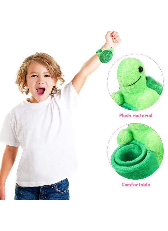 2Pcs Animal Slap Bracelets For Kids, Stuffed Animal Plush Slap Bracelets Bulk, Plush Turtle Wrist Slap Band Toy For Girls Boys Birthday Party Favors