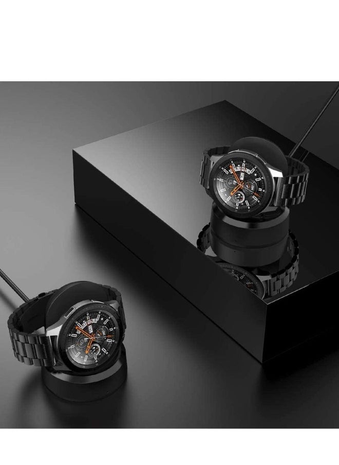 Charger for Samsung Galaxy Watch 42mm 46mm Wireless Fast  Dock Smart gear S3 Portable Charging Cradle stand with USB Cable Black